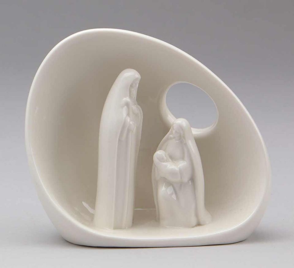 Holy Family in White Porcelain 37 cm