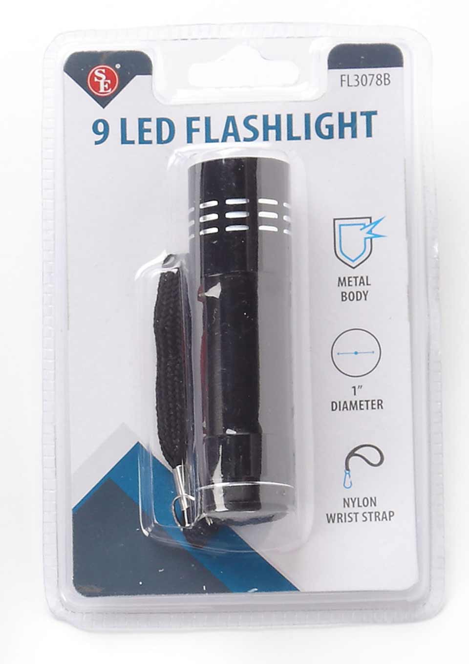 9 LED Flashlight for School Bus Driver batteries included Mechanic Black 